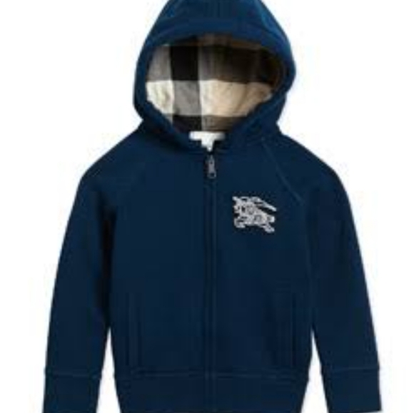 Burberry Other - Burberry Kids Navy Blue Zip Up Hoodie Cotton Size 4Y